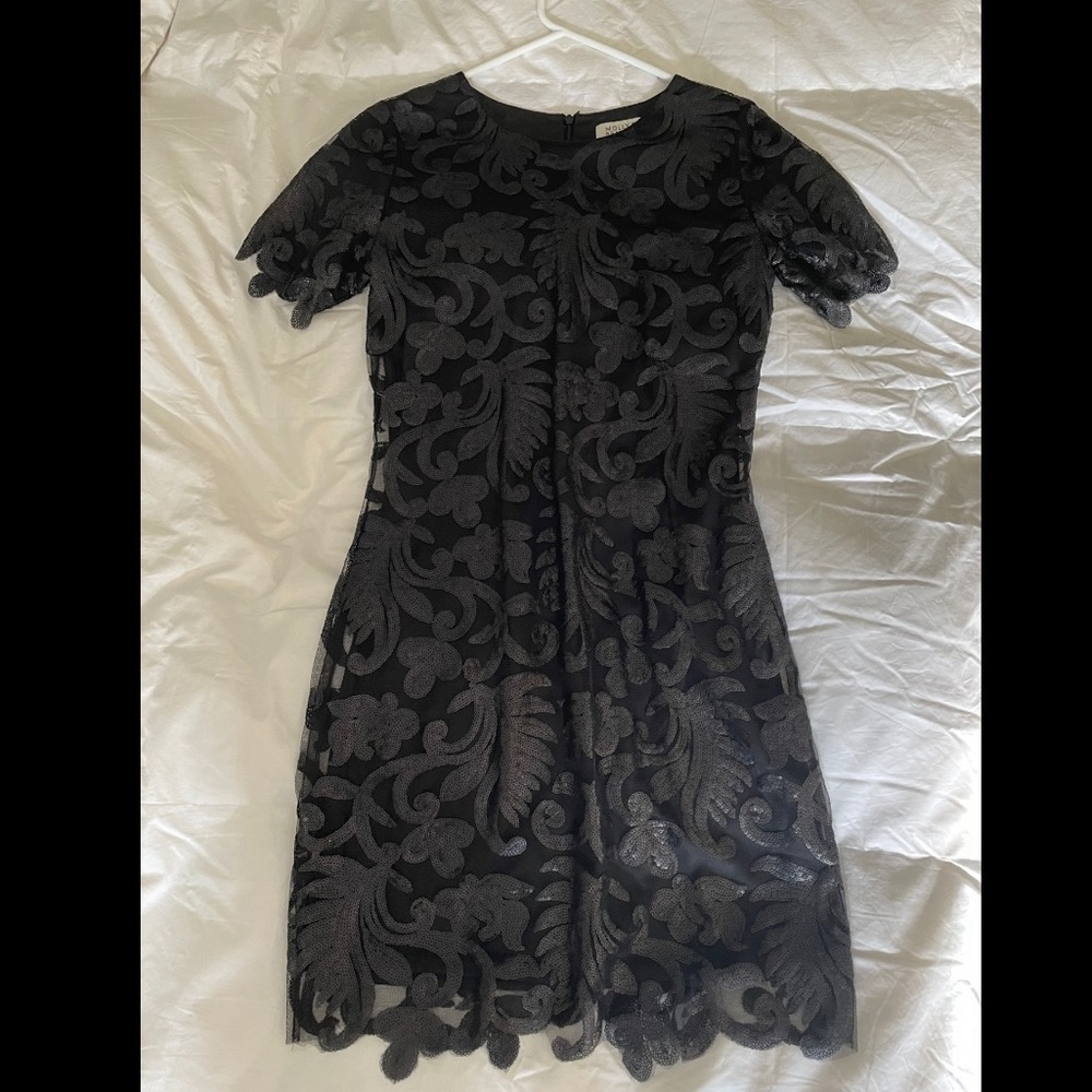 Molly Bracken black sequined shift dress